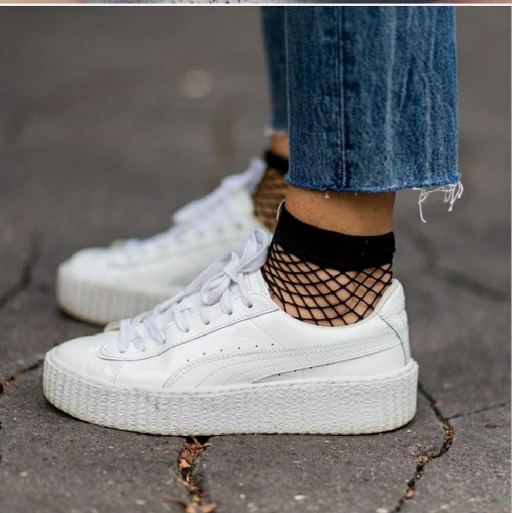 FISHNET Black Ankle Socks OSFM